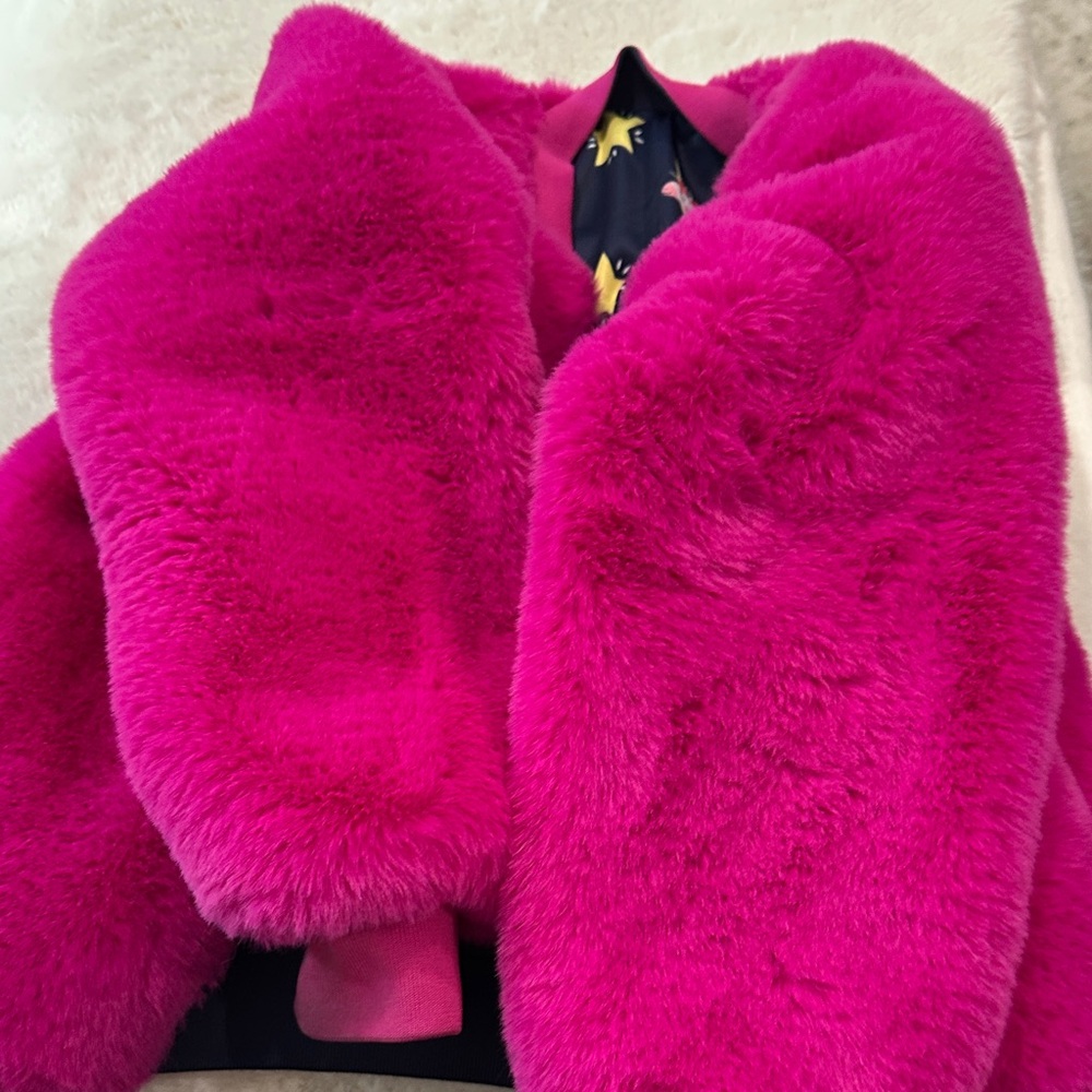 Lola + The Boys Vibrant Fuchsia Fuzzy Jacket